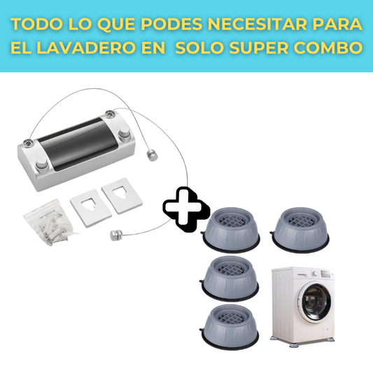 SUPER OFERTA Tendedero Retráctil Invisible + Patitas antivibracion Lavarropas